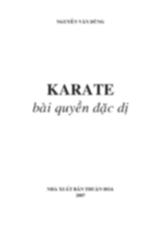 Karate bài quyền đặc dị