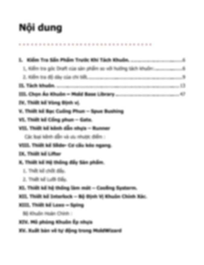 Tài Liệu NX Thiết Kế Khuôn Trên NX MOLD WIZARD NX