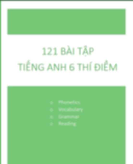 121 Bài Tập Tiếng Anh 6 Thí Điểm