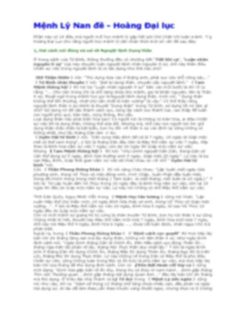 Mệnh lý nan đề