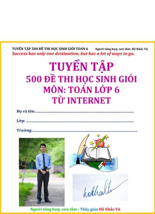 Tuyển tập 500 đề thi học sinh giỏi toán 6