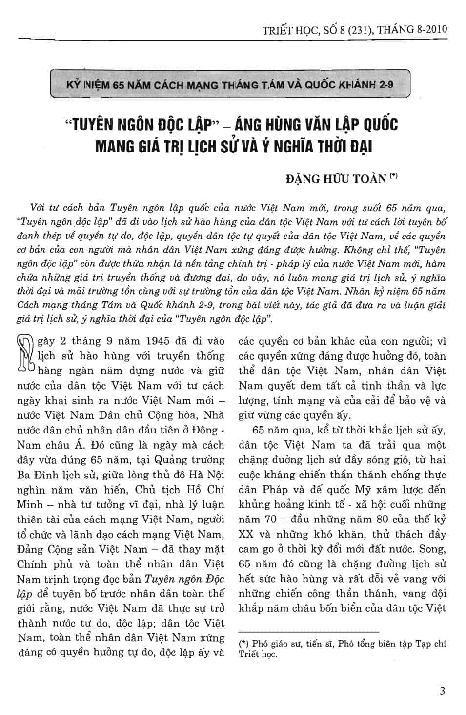 “Tuyên Ngôn Độc Lập” – Áng Hùng Văn Lập Quốc Mang Giá Trị Lịch Sử Và Ý Nghĩa Thời Đại