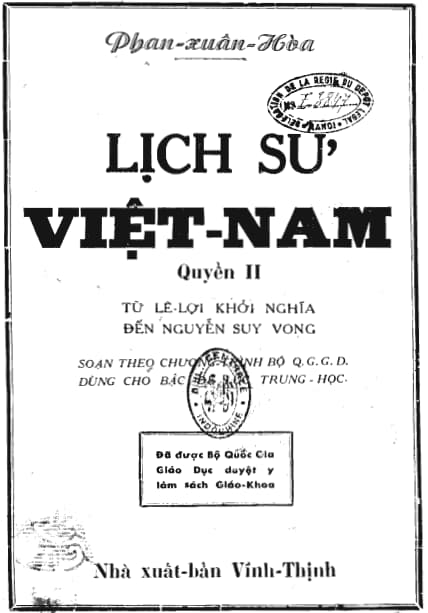 Lịch Sử Việt Nam Quyển 2 - Từ Lê Lợi Khởi Nghĩa Đến Nguyễn Suy Vong