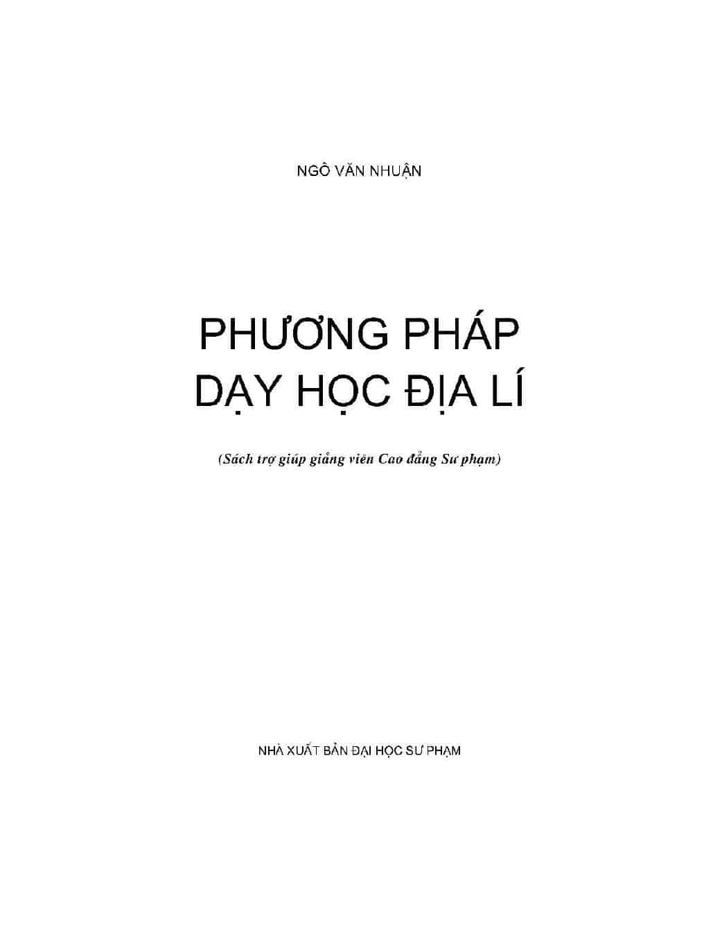 Phương Pháp Dạy Học Địa Lý - Ngô Văn Nhuận