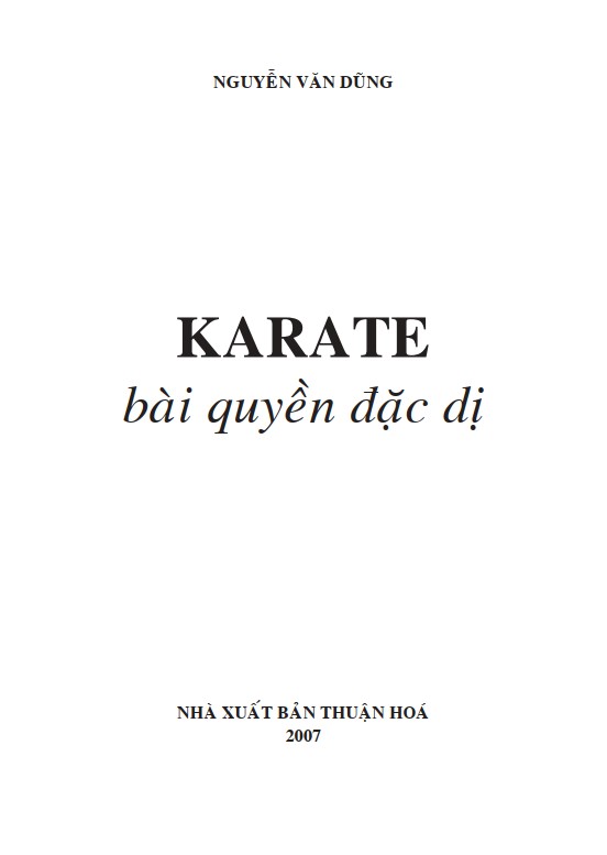 Karate Bài Quyền Đặc Dị