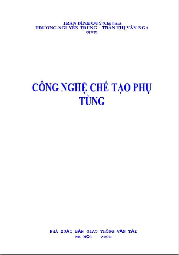 Giáo trình Công nghệ tạo Phụ Tùng