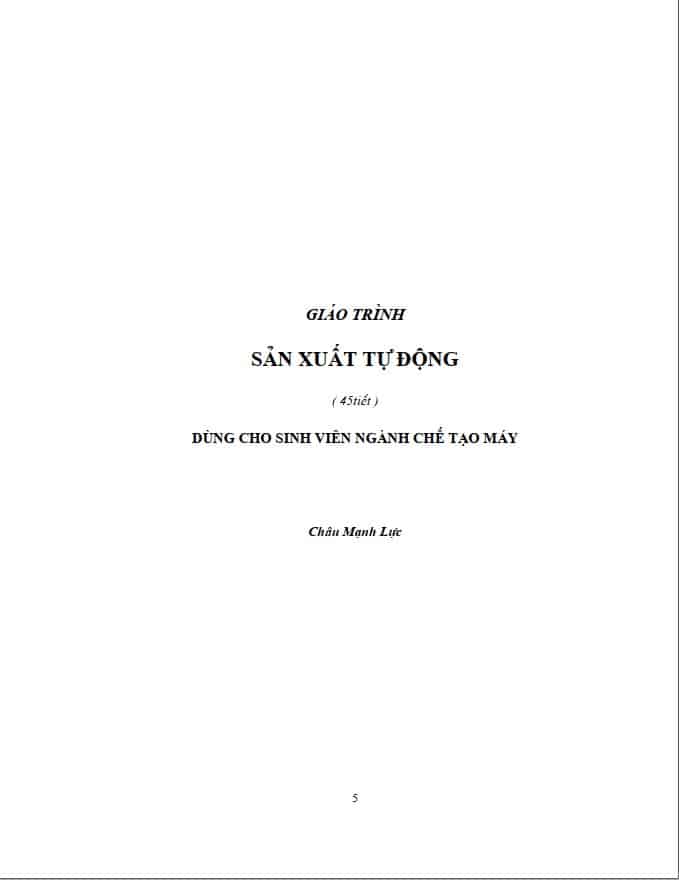 Giáo trình sản xuất tự động