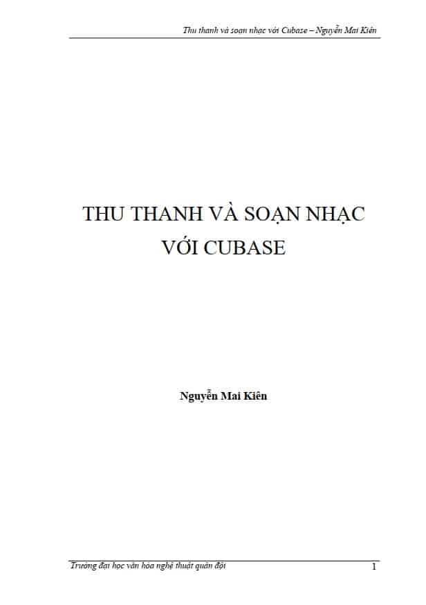 Thu Thanh Và Soạn Nhạc Với Cubase